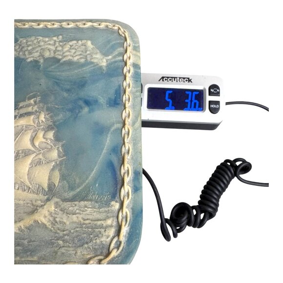 Nautical Sailing Clipper Ships Incolay Stone Jewelry Keepsake Box Large Usa 12" - Picture 8 of 16